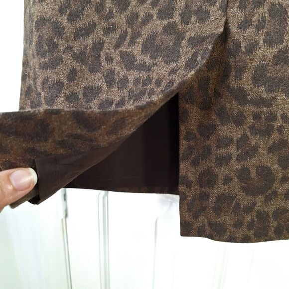 Rebecca Taylor Leopard Print Pencil Skirt Sz 8 - Picture 6 of 12